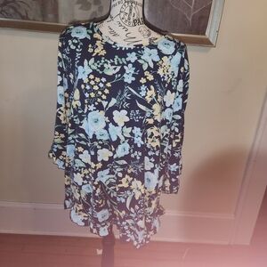 Link Blue and Yellow Floral Top